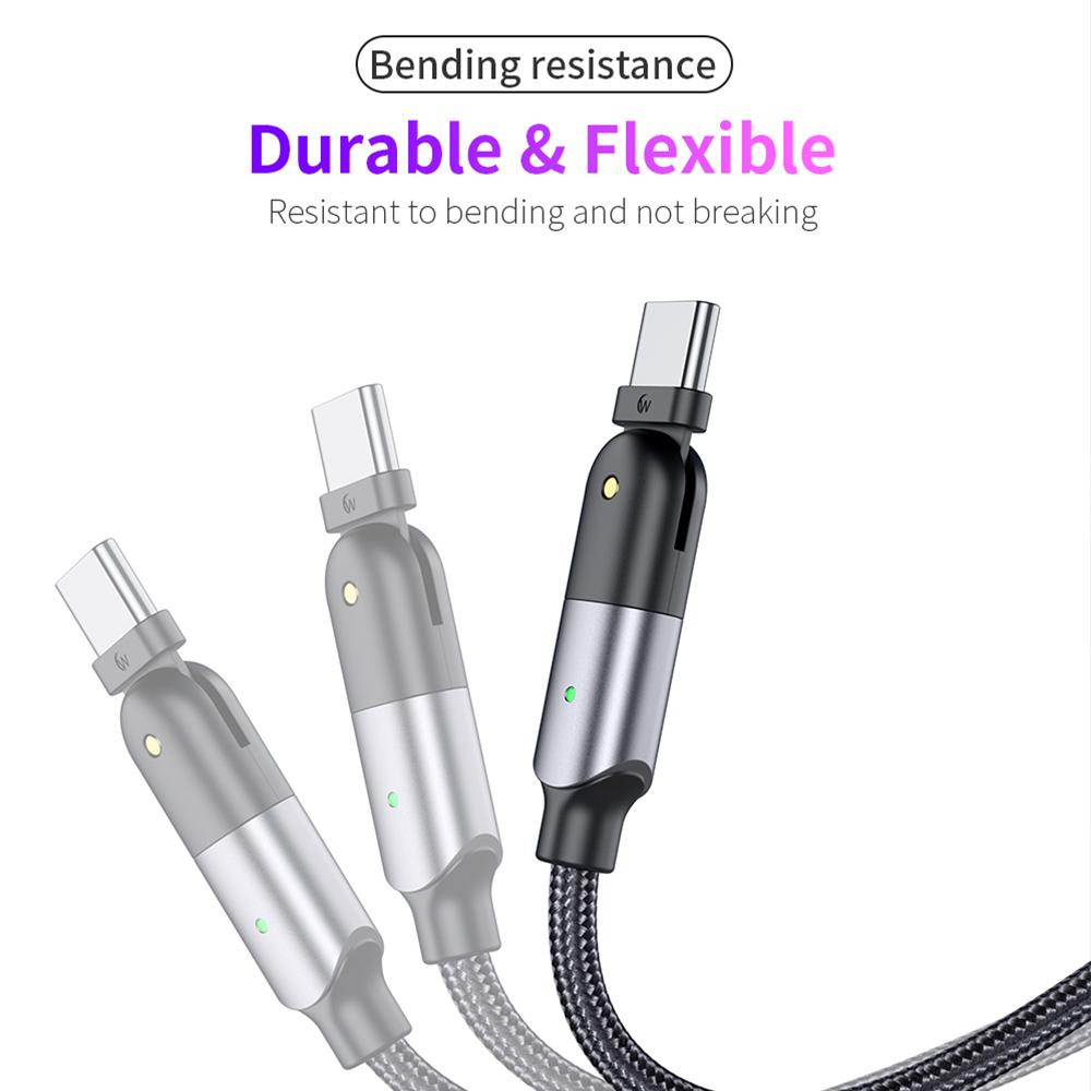 ROCK Поворотный на 180 градусов кабель для быстрой зарядки, кабель Micro USB Type C, провод для мобильного телефона Type-C для iPhone IOS