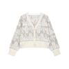 Letter Jacquard V-Neck Long Sleeve Cardigan Sweater Women Sweater Gray White J222385PEE