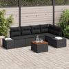 VidaXL 6-Piece Garden Sofa Set with Cushions Black Poly Rattan 3347961