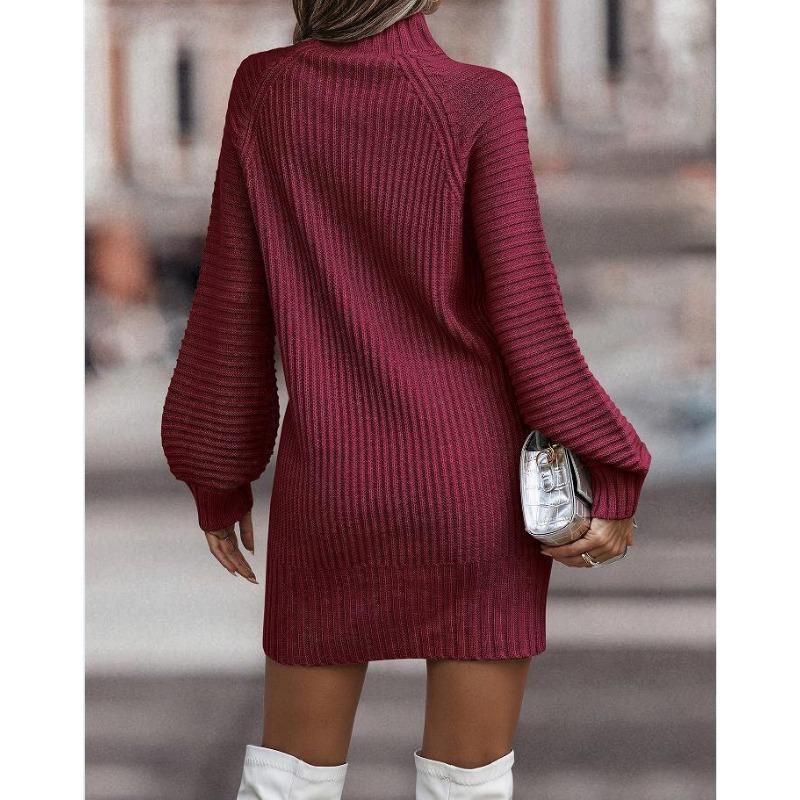 YYFS Женская мода повседневная осень-зима однотонный принт длинный рукав полуводолазка свитера