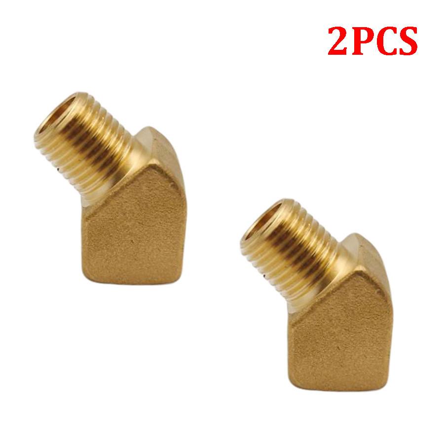 2x Solid Brass Street Pipe 45 Degree Elbow 1/4" Male Female NPT Air Fuel Water
