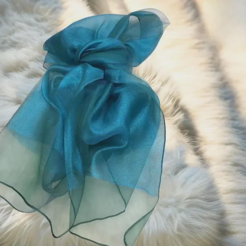Elegant Imitation Silk Scarf - Solid Color, Sun Protection, Fashionable Female Shawl, Long and Simple Design