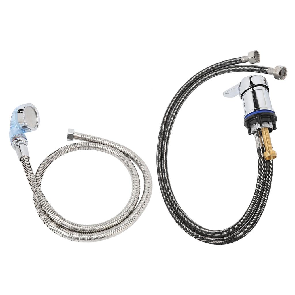 Middle Blue Shampoo Faucet Sprayer Accessory 47.2in Electroplated Hoses 31.5in Shampoo Sprayer
