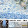 100*130см Ткань с цветными пайетками «Бабочка», Тюль-сетка «Бабочка», Сделай сам, Шитье, Ханфу, Свадебное платье, Шаль, Поделки