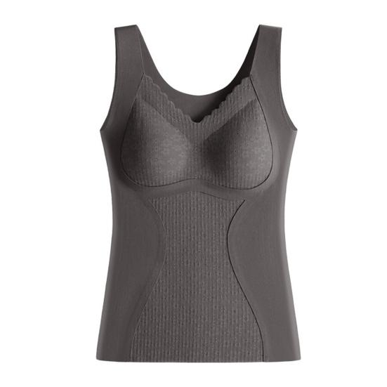 Зимний женский терможилет с нагрудными накладками, бесшовный кружевной V-образный вырез, быстрая фиксация температуры, согревающий, облегающий, эластичный, без рукавов, внутренняя одежда, нижняя майка