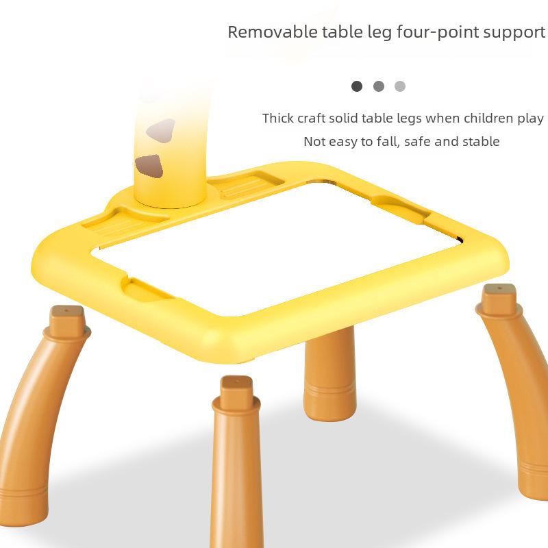 Multifunctional Deer Projector Drawing Table with Sound & Light - Children's Graffiti & Writing Board Toy