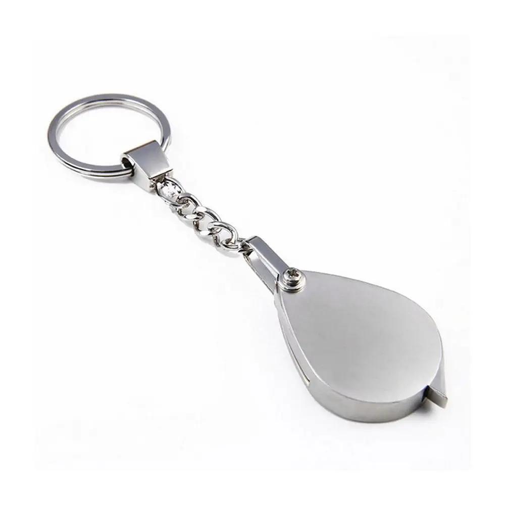 Mini Portable 10/15X Folding Key Ring Magnifier With Chain Daily Hand Magnifying Glasses Reading Jewelry Coins Using Tool Gift