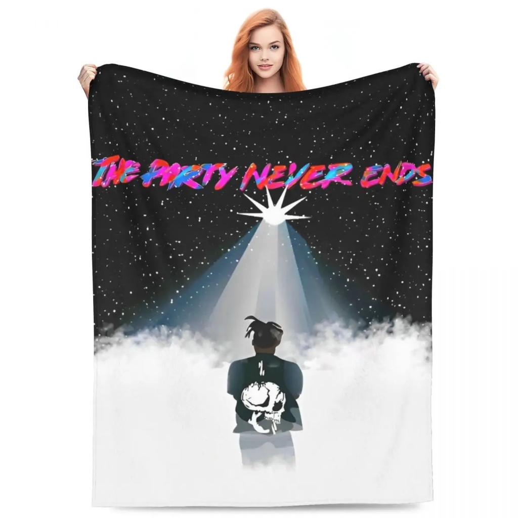 Juice Music Wrld Fuzzy Blankets The Party Never Ends Funny Throw Blanket for Sofa Bedding Lounge 200x150cm