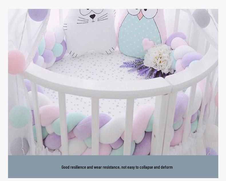 Скандинавская датская вязаная подушка-шар с узлом - Плетеный декор для детской комнаты и бортик для кровати