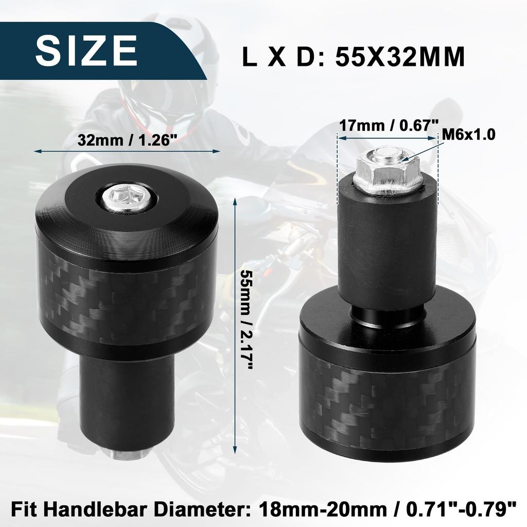 TUCKBOLD Motorcycle Handlebar End Plugs Aluminum Alloy 7/8" 22mm Fashionable | Front Handlebar Grip Cap Gear Balance Plug Black 2pcs