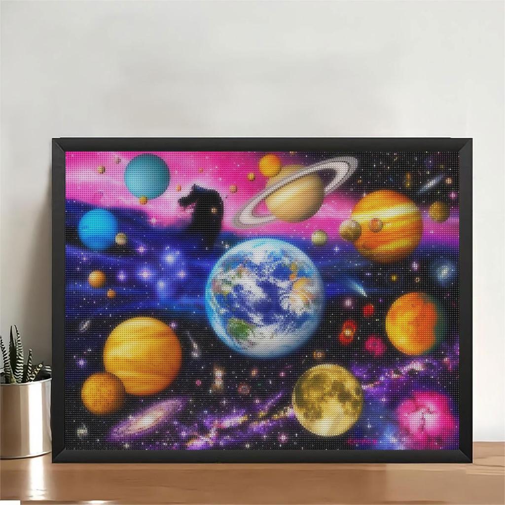 Frame 5D Diamond Painting Full Round Landscape Rhinestones Diamond Embroidery Sale Outer Space Mosaic Home Decor 30x40cm