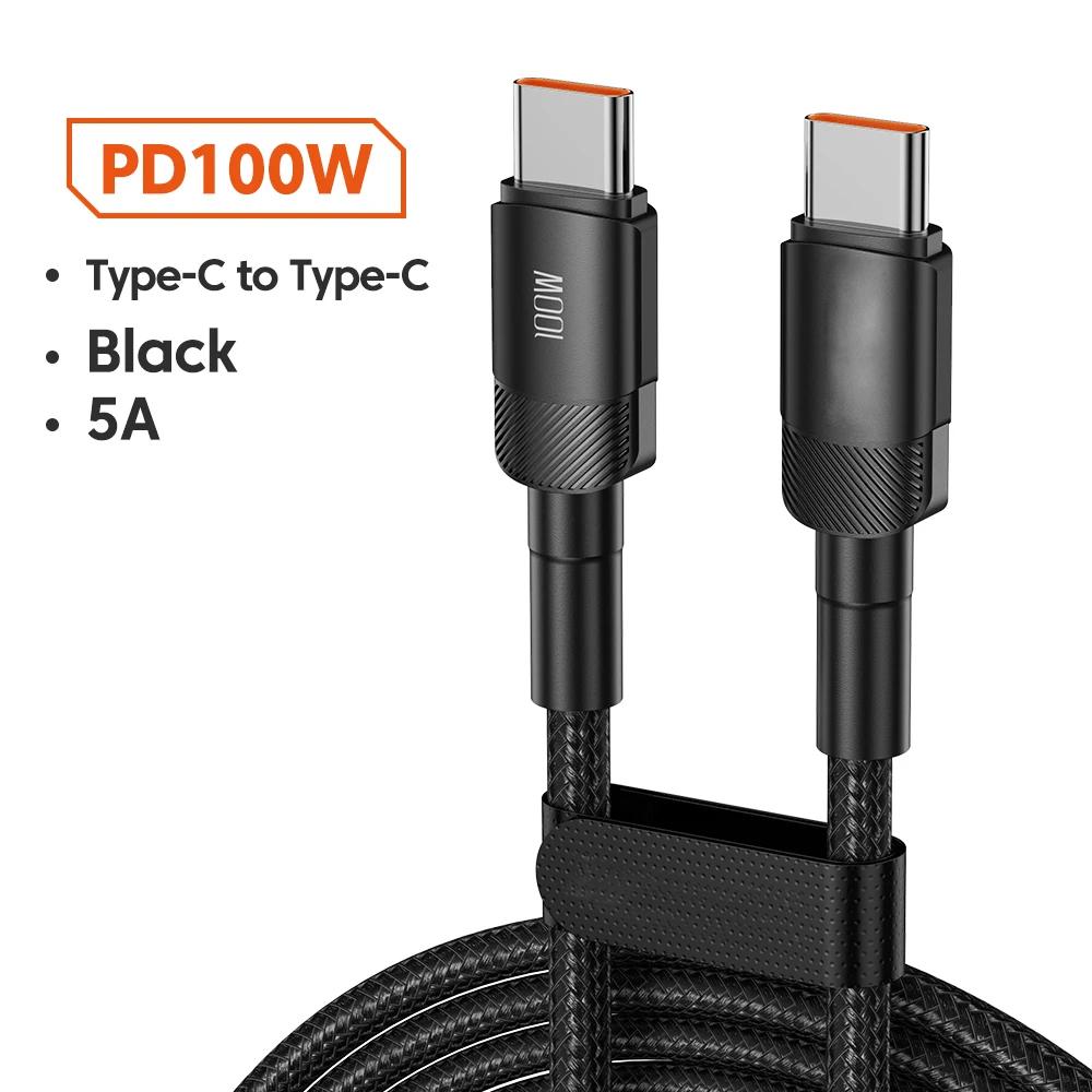100W Type C To USB C Cable PD 3.0 Quick Charge 4.0 Fast Charging Type C To Type C for iPhone 15 Macbook Samsung Xiaomi