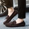 Fashion 2024 Summer Suede Loafers Mens Casual Scrub Mens Shoes A Pedal Soft Bottom Non-slip Driving Shoes Elegant British Style Brown