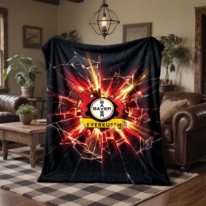 Bayer Leverkusen Football Print Flannel Blanket Soft Warm Sofa Bed Throw Blanket For Home Office Bedroom
