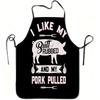 1pc Funny BBQ Apron Pork Pulled Grilling Gift For Men Chef Wear Kitchen Cooking Baking Waterproof Design