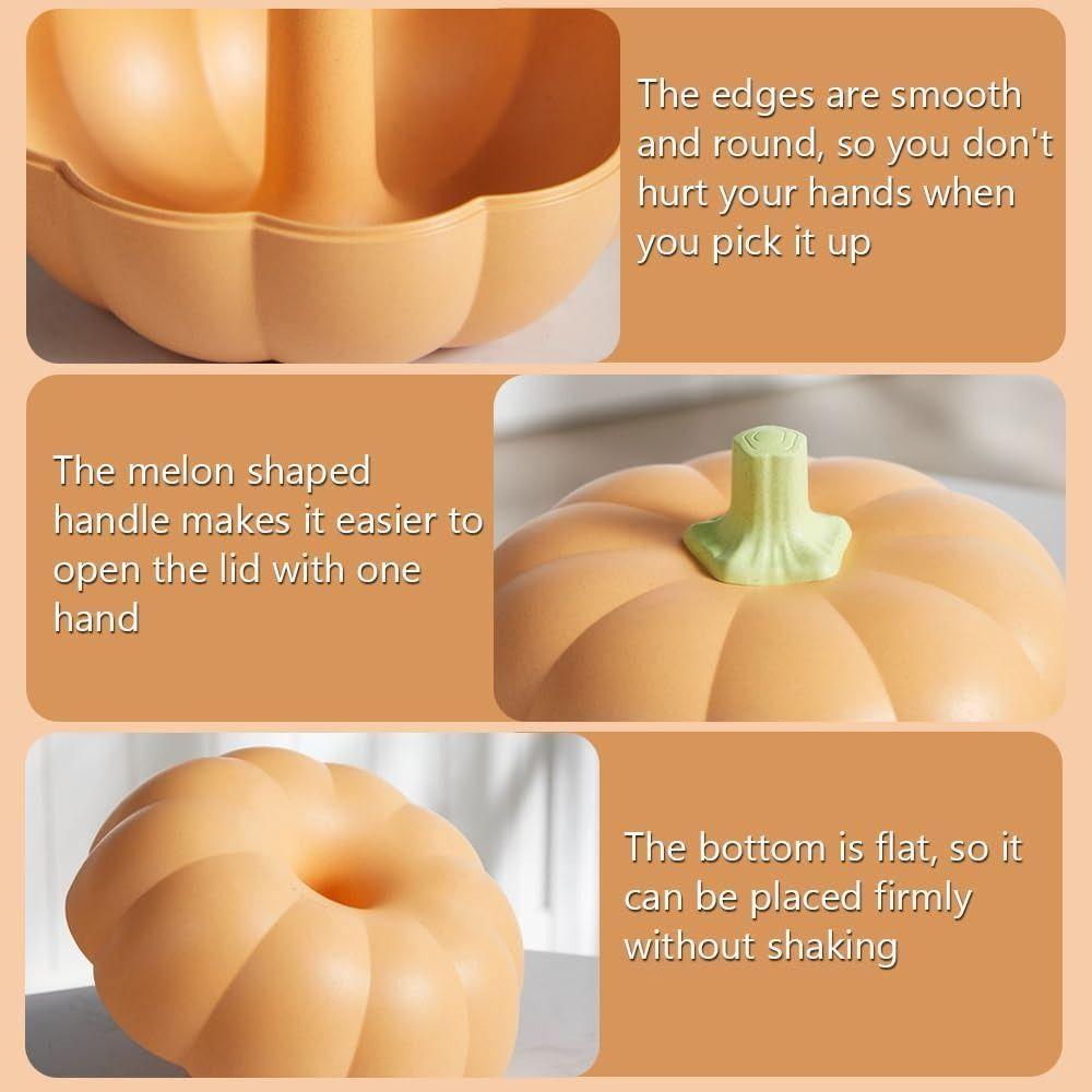 Double Layer Pumpkin Snack Holder Fresh-keeping Serving Container Teenage Girls