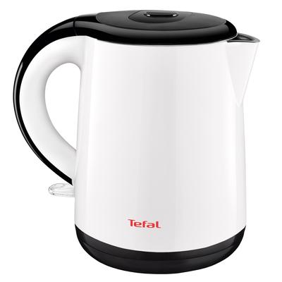Tefal KO2611 Двухслойный электрический беспроводной чайник Safe'Tea (1,0 л) 6 чашек 2150 Вт, белый и черный