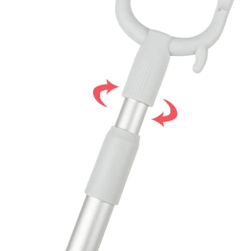 Adjustable, Lightweight, Telescopic Clothes Drying Rod Extension Closet Hook Rod for Laundry (Gray)