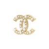 Chanel CC Brooch Artificial Crystal Women Brooch Gold White A64762-Y09530-Z2048