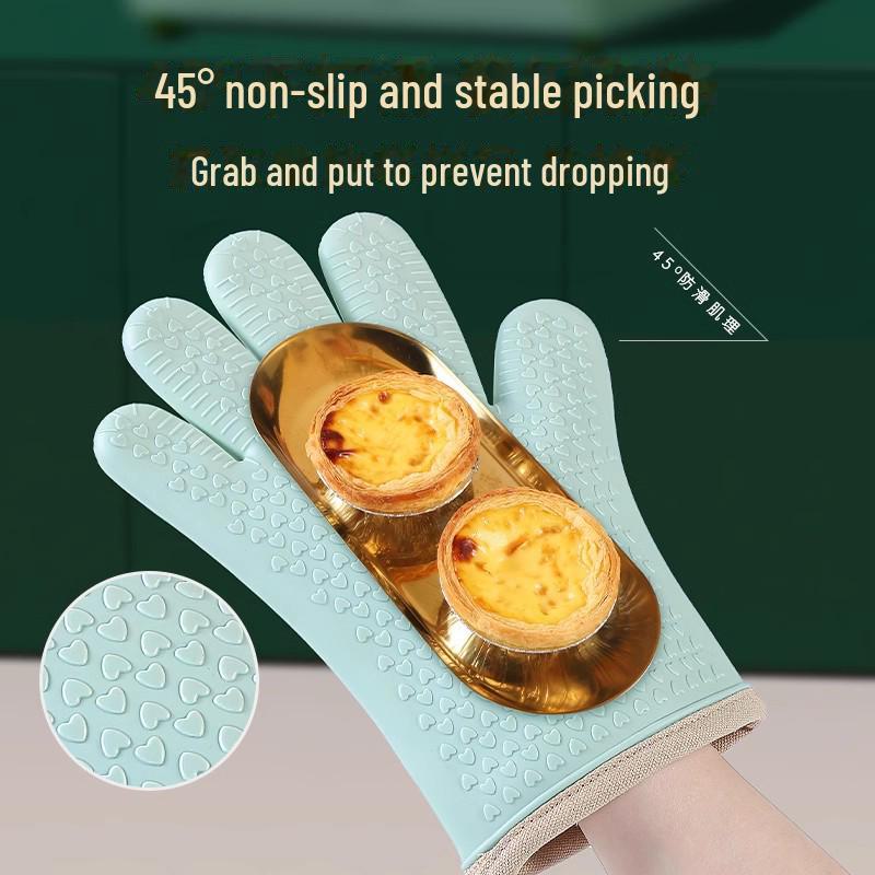 Silicone Heat-Resistant Non-Slip Oven Gloves for Baking