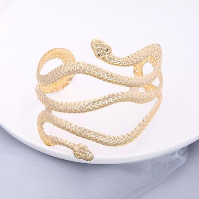 Европейский и американский панк металлический браслет-манжета в виде змеи