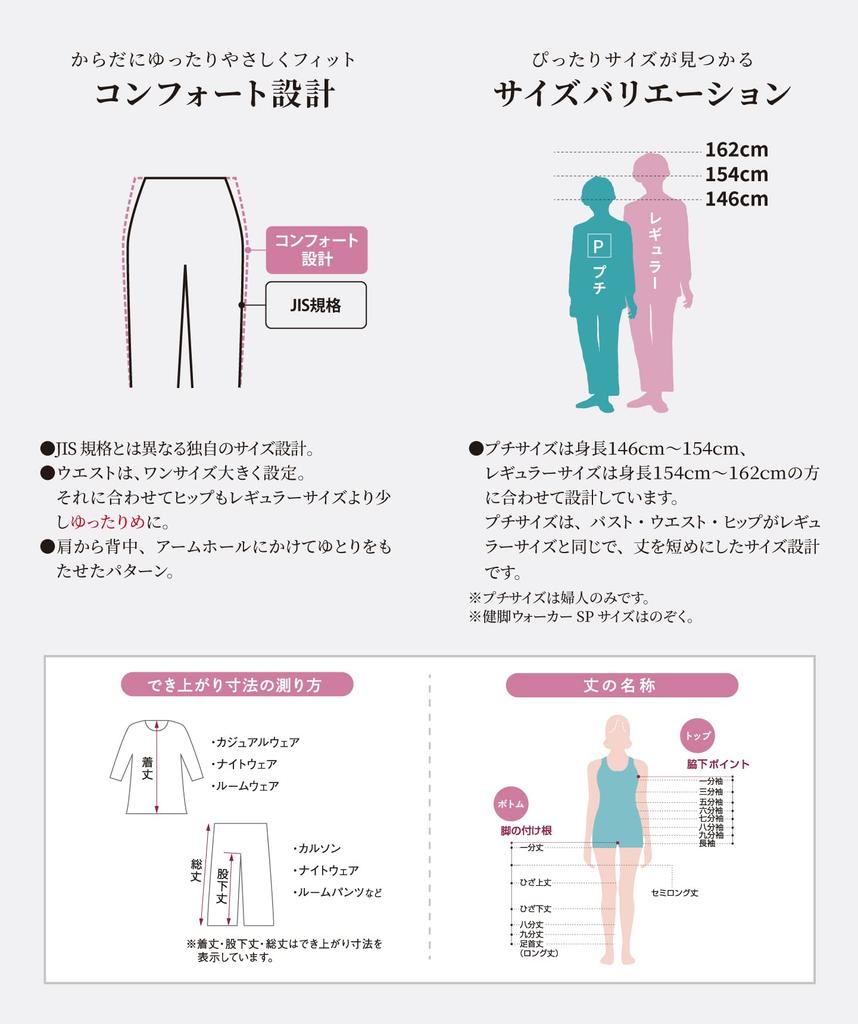 Wacoal Long Cotton Cool DNL311 PU LP [Easy Partner] Pajamas, 3/4 Sleeves, Pants, 100% (Main Body), Texture, Senior,