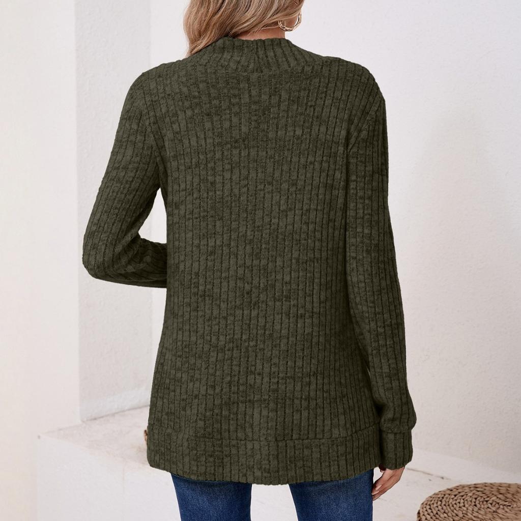 Женский однотонный кардиган с длинным рукавом, свитер, пальто, топ