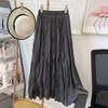 Весенние и осенние женские юбки, плиссированная свободная длинная юбка, винтажная шикарная юбка-зонтик