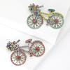 Корейская трехмерная брошь-велосипед из сплава со стразами, модная персонализированная женская одежда, корсаж, ювелирное украшение, булавка