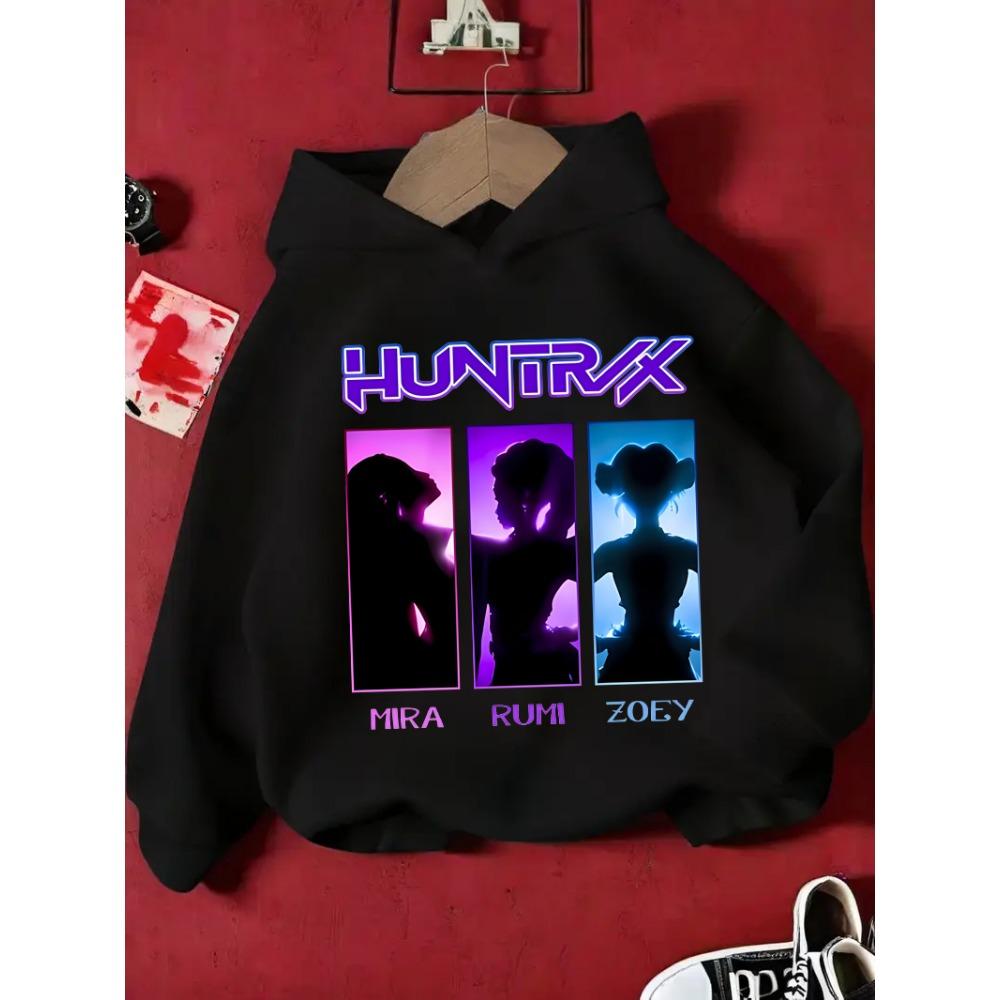 KPop Demon Hunter Rumi Derpy Cartoon Girls Boy Hooded Sweatshirt Warm Children's Wave Fashion Casual Tops Casual Girls Clothing