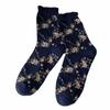 5 пар осенне-зимних носков средней длины для женщин, модные носки с оборкой и цветочным принтом, милые носки в стиле Лолиты, повседневные носки для женщин