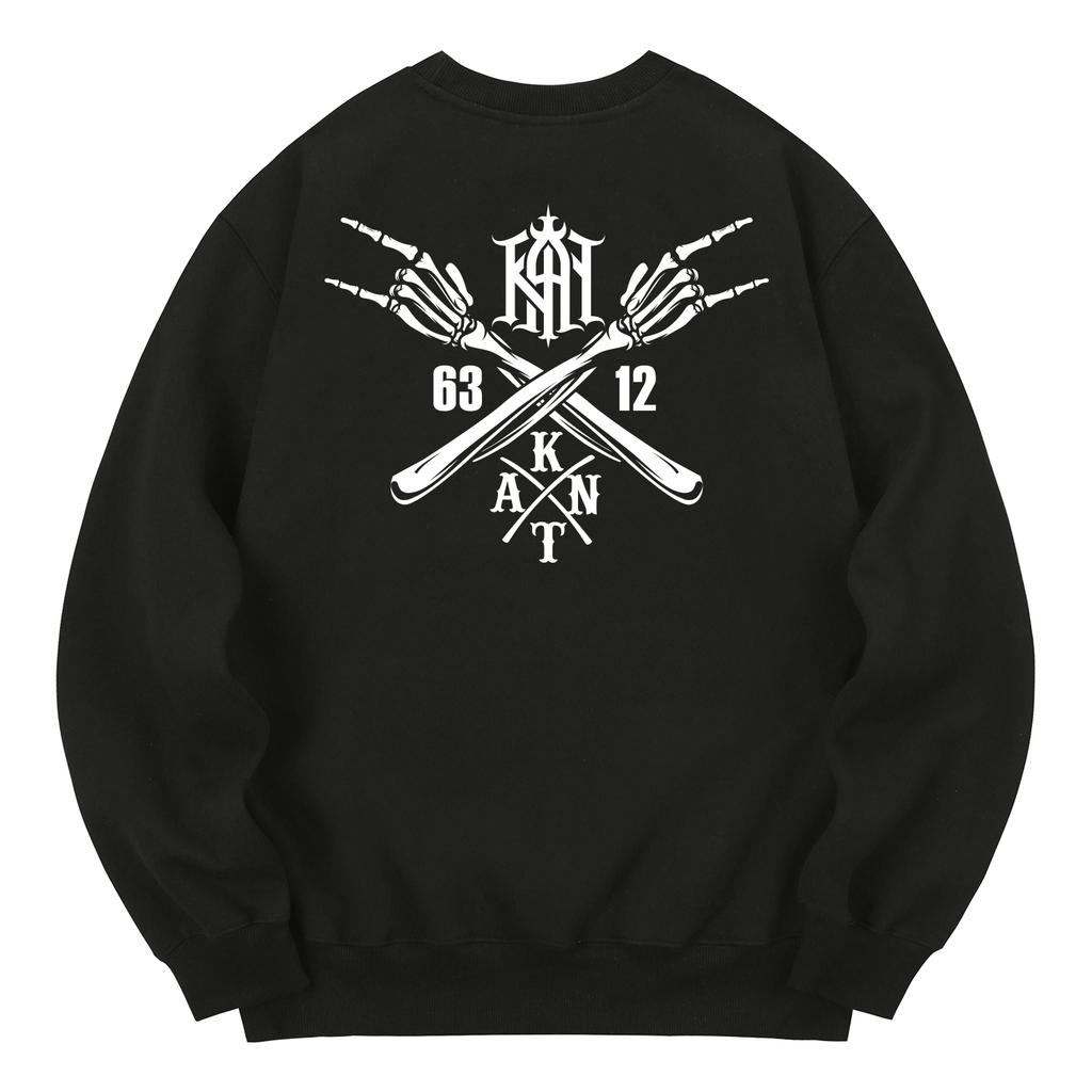 KAN6312 Kmb0146 Crosshand Fleece-Lined Sweatshirt - Black