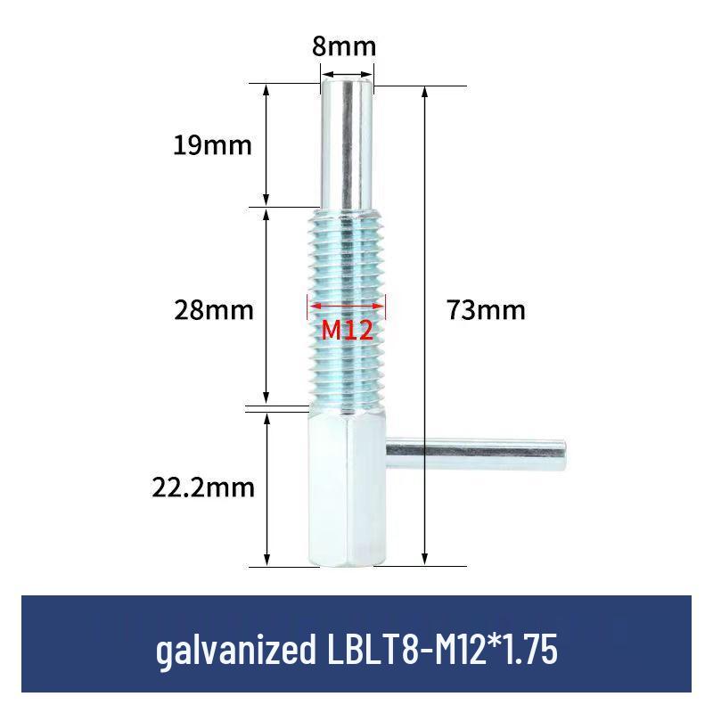 L-Shaped Knob Plunger with Coarse Thread Indexing Safety Pin - Stainless/Carbon Steel, Zinc-Plated.