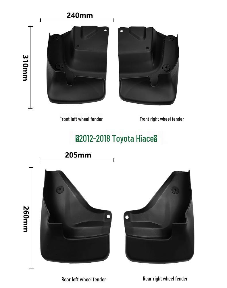 Подходит для Toyota Hiace KDH200 2011-2018 Передние и задние брызговики с кожаными шайбами.