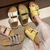 Шлепанцы на толстой подошве, увеличивающие рост, женские, 2025, новые летние сандалии для улицы, ретро, супер огонь, пляжные сандалии на одной перемычке