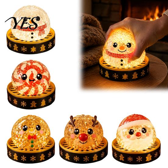 Christmas Desk Toy 1/5Pcs Dumpling Stress Relief Toy, LED Glowing Squeeze with Snowman Steamer, Santa Reindeer Gingerbread Man Lollipop Steamed