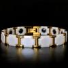 11MM Wide White Gold Color Ceramic Bracelet for Men Women Health Energy Germanium Therapeutic Magnetic Men's Bracelets Bangles