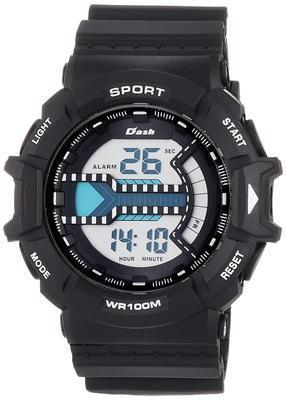 [Arias] ADWW18092-01 Мужские спортивные водонепроницаемые многофункциональные часы с цифровым дисплеем и подсветкой, ремешок из черного уретана