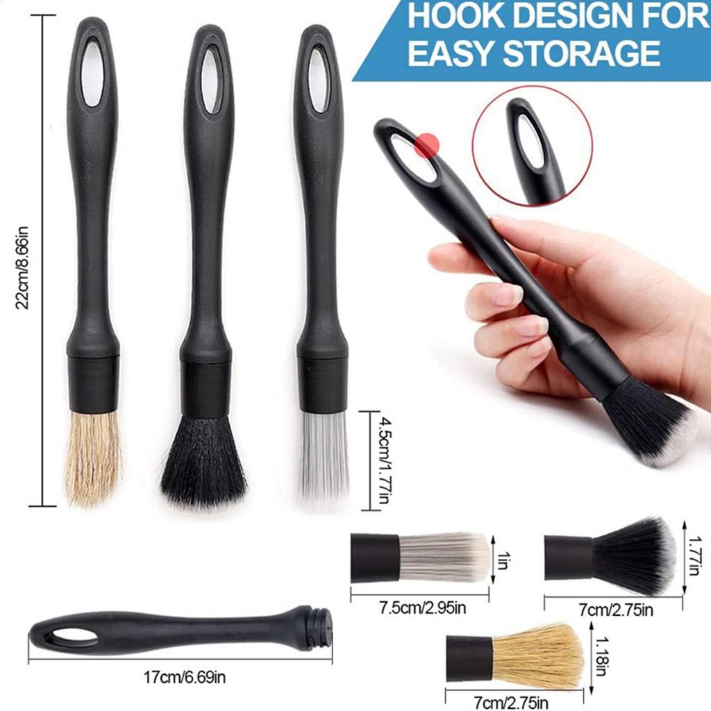 Набор щеток для чистки автомобиля Съемный эргономичный инструмент для чистки Набор щеток для чистки автомобиля для начинающих Автомобильный транспорт