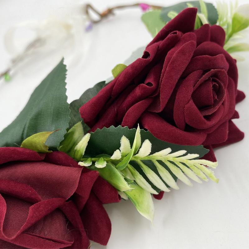 Искусственная гирлянда на голову на Хэллоуин, искусственная цветочная гирлянда на голову, фестиваль, бохо, хиппи, пляж