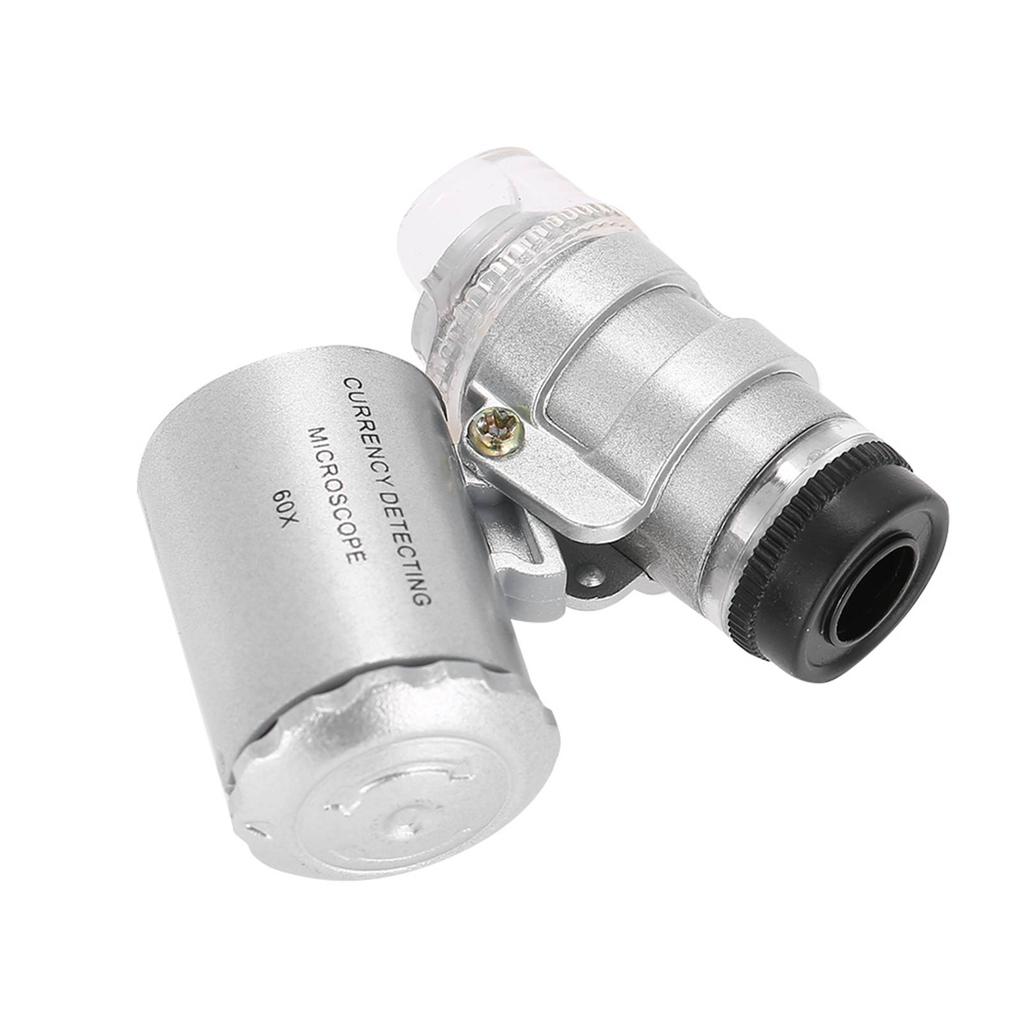 LED Microscope 60X Magnifying Glass, Portable   Magnifier with   Light, Bright LED Lights for Jewelry and Currency Inspection, In-Depth Lo