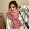 Long Tassel Winter Wool Scarf Plush Long Shawl Simple Winter Cashmere Scarves Student