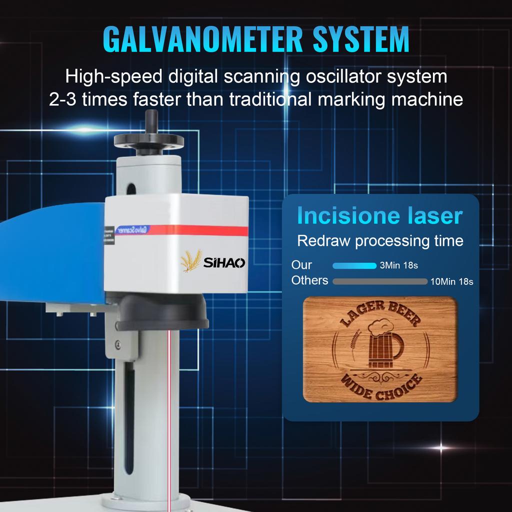 SIHAO Fiber Laser Marking Machine 20W 30W 50W Engraving Cutter
