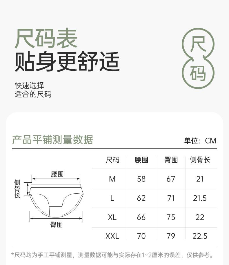 Fentenggan Antibacterial Jacquard Mid Waist Triangle Women's Underwear (4-Pack)