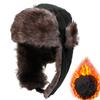 Winter Warm Hat with Ear Neck Cover Plush Thicken Faux Fur Earflap Protecter Caps Outdoor Skiing Trapper Bomber Cap