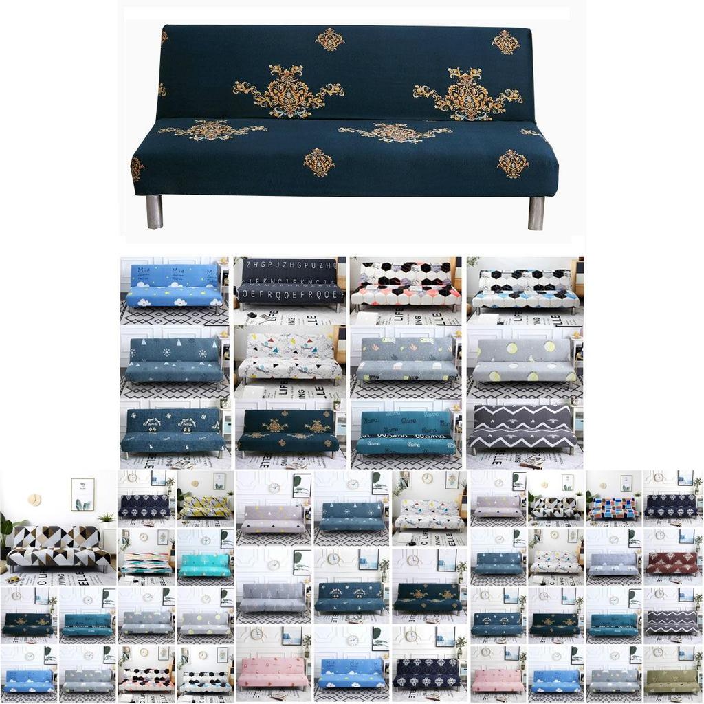 Comfortable And Stretchable Printed Slipcover Without Armrest Sofa Bed Cover For Modern Living Spaces