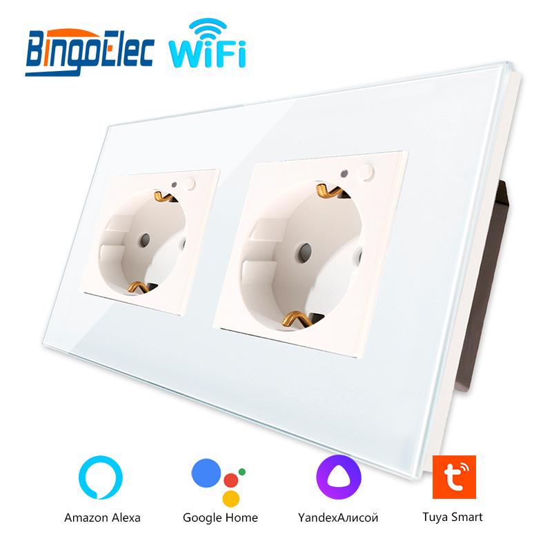 Настенная розетка Wi-Fi, стандарт европейского стандарта, улучшение умного дома, интеллектуальная вилка, работающая с Tuya Google Home Alexa Yandex