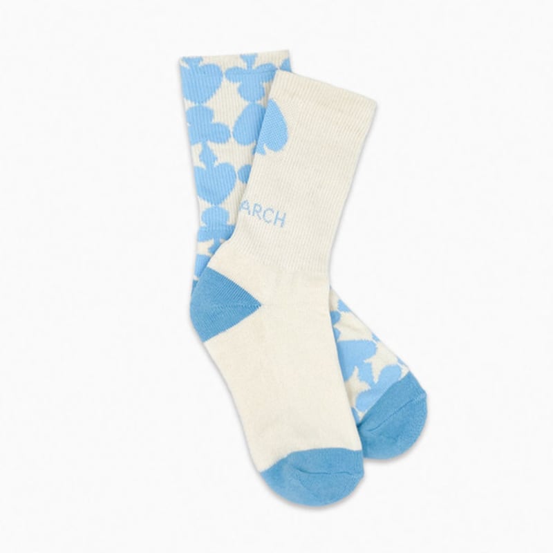 trimarch Tri Triple Pattern Long Socks Light Blue