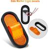 2Pcs 6.5 Inch Trailer Turn Signal Lighgts 6 Inch Oval LED Mid Turn Signal Amber Marker Light 24 LED W/Reflex Lens Mid-Ship Marker And Turn Signal