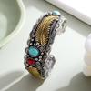 Vintage Turquoises Feather Bracelet Wide Turquoises Feather Cuff Bangles  Men
